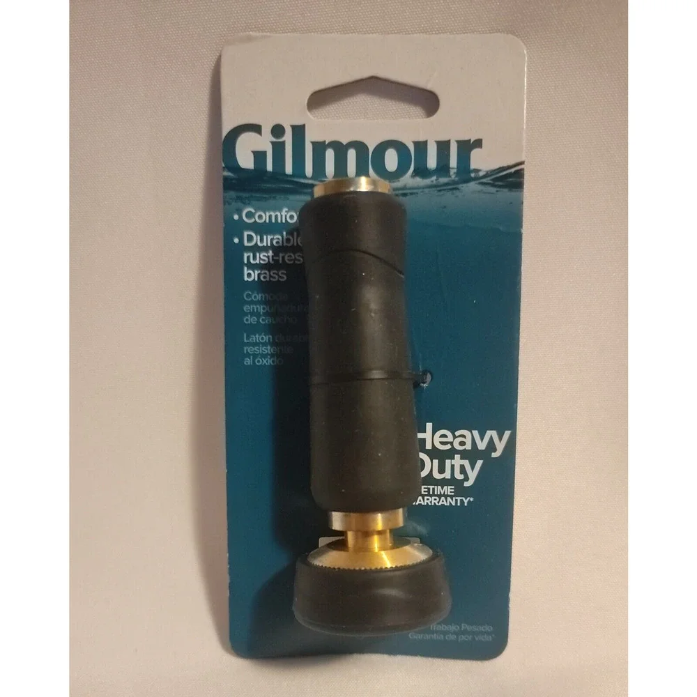 Gilmour Heavy Duty Rubber Grip Durable, Rust-Resistant Brass Hose Nossel